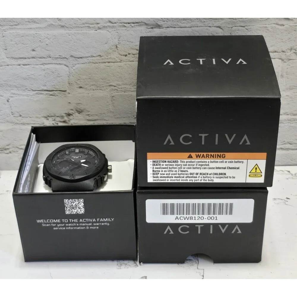 Activa Exon X Invicta Digital Men's Watch 48mm Black ACW8120-001 Brand New